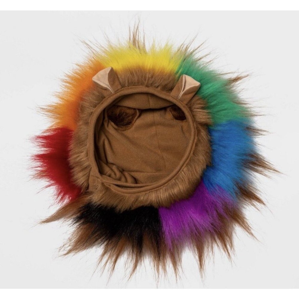 Dog's Pets Apparel #TakePride Multicolored Lion Headwear - New!